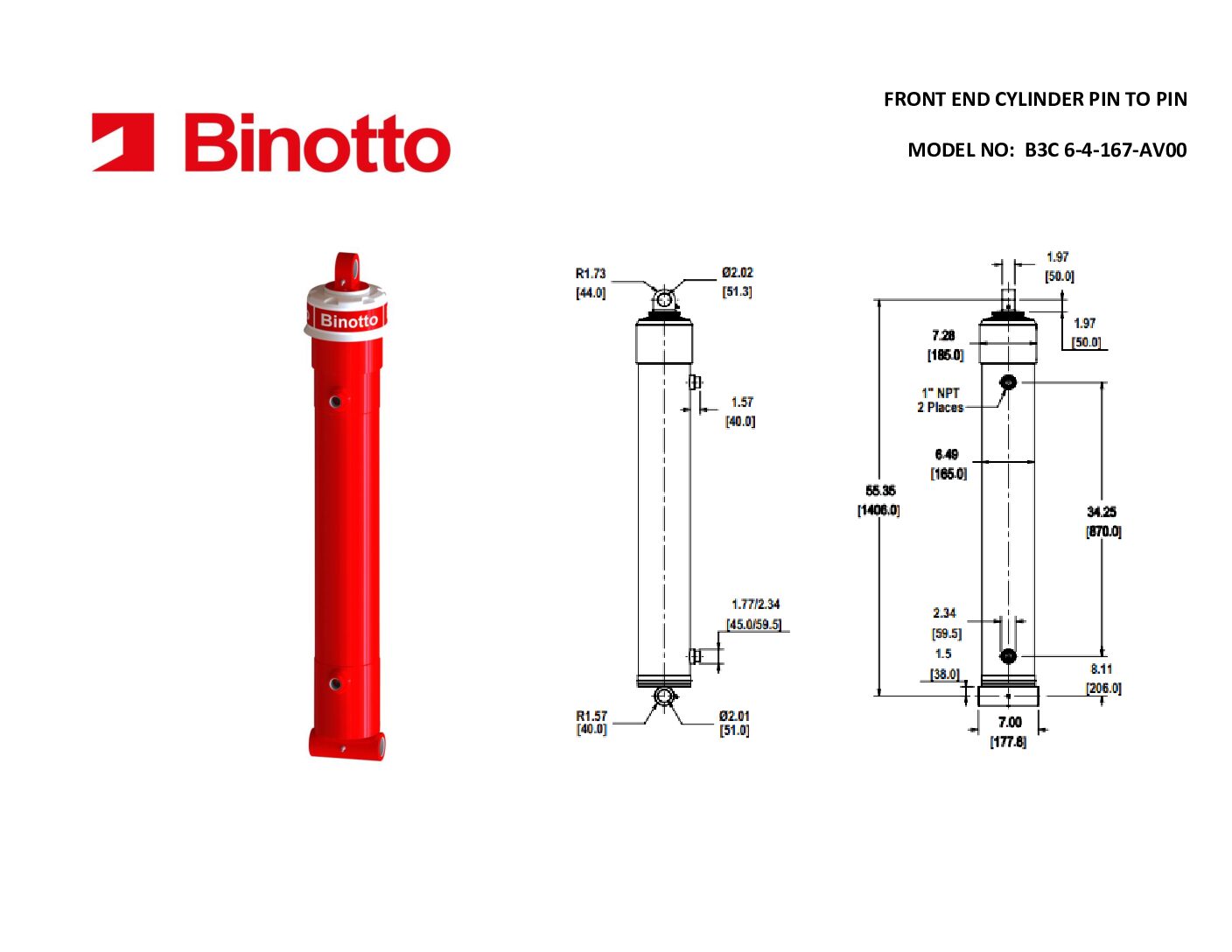 ANT 6-4-167-AV00 Binotto SAT Telescopic Cylinders