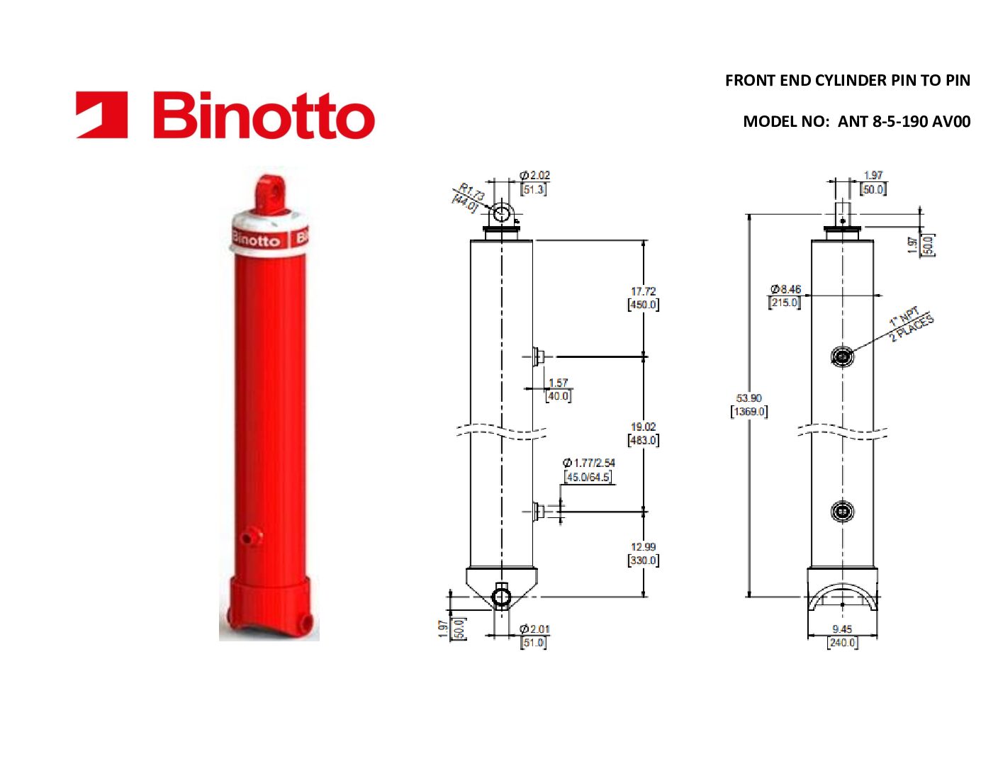 8-5-190-AV00 Binotto SAT Telescopic Cylinders