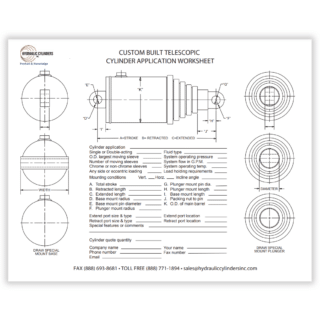 Custom Built Telescopic Cylinder Application Worksheet 